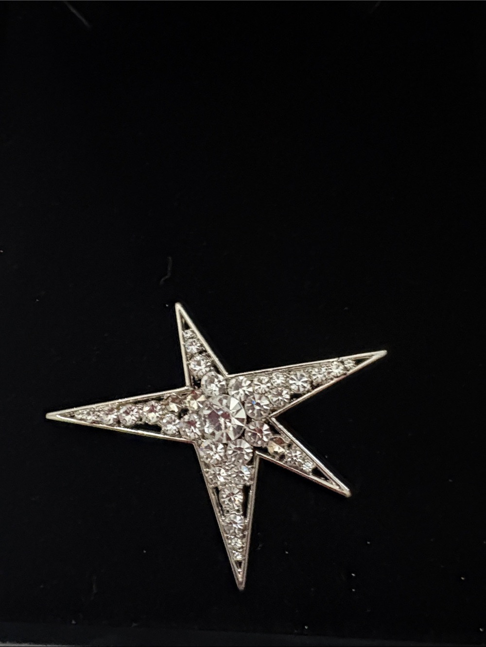 Silver Starburst Crystal Brooch - Elegant Women's Jewelry